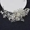 Pinces à cheveux strass fleur feuille peigne de mariée pour filles ornements en cristal bijoux perles simulées accessoires de mariage