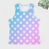 Men's Tank Tops White Stars Print Top Colorful Fashion Daily Workout Mens Printed Sleeveless Vests Plus Size