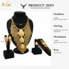 Charm Bracelets ANIID Ethiopian Eritrea Traditional Habesha Bridal Dubai Jewelry Set For Women 24K Gold Plated Large Jewelry Nigerian Wedding 230901