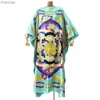 Grundläggande avslappnade klänningar Elegant Beach Bikini Sweet Lady Boho Color Print Self Belted Front Open Long Kimono Beach Tunic Women Wrap Dresses Kaftan LST230904