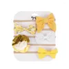 Haaraccessoires Peuter Baby Meisje Hoofdbanden 5 Stuks Set Leuke Chic Print Strik 3D Bloem Haarbanden Elastische Zachte Hoofddeksels