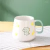 Kubki ręcznie rysowane kreskówki kubek modny kawaii niedźwiedź Niedźwiedź ceramiczna butelka wody z uchwytem domowe biuro kawa kubek świąteczny prezent