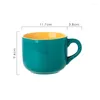 Tasses 600ml grande capacité en céramique petit déjeuner lait tasse à thé bol à soupe d'avoine mignon porcelaine tasse à café réutilisable avec poignée pour étudiant