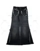 Jeans masculinos splicing lavados jeans de bordas cruas preto estilo gótico arruinado calças streetwear na moda hip-hop y2k calças esfregando calças 230904