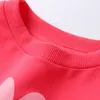 Hoodies Sweatshirts Spring Autumn 2 5 6 7 8 9 10 Years Children Cotton Flare Trumpet Sleeve Coat Letter Red Sweatshirt For Kids Baby Girls 230901