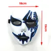 Máscaras de fiesta Luz de neón Máscara LED Halloween Scary Cosplay Masque Mascarada Disfraz Carnival Glow Props 230904