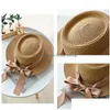 Breite Krempe Hüte Ymsaid Sommer Sonnenhut Mode Mädchen St Ribbon Bow Beach Casual Flat Top Panama Bone feminino 220318 Drop Delivery Access DHSCL