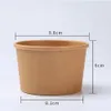 Disposable Dinnerware 50Pcs 8 Ounce Kraft Containers Food Meal Cup Lids without Soup Paper Takeout Bowl Packaging Prep 230901