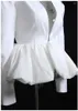 シックでエレガントな女性ジャケットトレンド2023ボトムバブル3D人形シェイプショートスーツコートブレザースリムイブニングパーティーアウトウェア