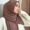 Etnische kleding groot formaat geplooide chiffon hijab sjaal voor moslimvrouwen tulband pashmina sjaals bandana hoofdband hijaabs hoofddoek