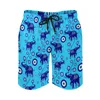 Pantaloncini da uomo Elefante Evil Eye Gym Estate Blu Amuleto Stampa Casual Sport da spiaggia Fitness Comodo costume da bagno grafico