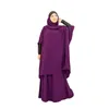 Ethnische Kleidung Eid Muslimische Frauen Kapuzenoberteile Rock Zweiteiliges Set Ramadan Khimar Jilbab Islamische Robe Abaya Gebetskleid Kleidungsstück Kaftan