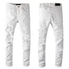 2022 designer boy jeans fitted jean hip-hop fashion zipper hole wash white jean pants retro torn stitching design motorcycle ridin275A