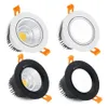 Faretti LED da incasso a LED antiriflesso intercambiabili tricolore 5W 7W 9W 12W 15W 20W COB Lampada da soffitto Faretti Faretti AC90-265V Led Drive