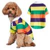 Dog Apparel Shirt Durable Lapel Collar Adorable Pet Cat Two-legged Stripes Clothes Daily Wear