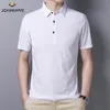 Men's Polos Solid Color Polo Shirt For Men Polyester Short Sleeve Top Quick Drying Company Uniform No Noiron Non Shrinkage Clothes 230901