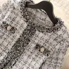 Misto lana da donna Autunno Donna Giacca in tweed Manica lunga di alta qualità Piccolo cardigan chic Donna Coreana Corto Elegante Cappotto di lana donna 230904
