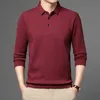 Polos dos homens Marca Polo Camisa Homens Manga Longa Business Casual Camisa Polo Mens Roupas Primavera Outono Sólido Masculino Turn Down Collar Tops Tees 230901