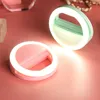 Selfie Lights LED Selfie Ring Light Mobile Lens Led Selfie Lamp Ring för telefon Selfie Clip Light Accessoire 230904