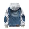 Vestes Garçons À Capuchon Denim Veste Épissage Fleur Gris Couleur Enfants Zipper Jean Vêtements D'extérieur Pour Enfants 214 Y Cowboy Manteau 230904