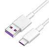 Cavo USB tipo C di ricarica rapida 5A per Samsung S20 S9 S8 Xiaomi Huawei P30 Pro cavo di ricarica per telefono cellulare cavo bianco 100 cm 150 cm 200 cm