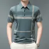 Polo da uomo Moda Polo da uomo Casual Stripe T Camicie da uomo sottili e larghe Tee Top 230901