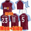 23 24 Aston Villas Soccer Jerseys Kids Kit Home Home Football Shirt Training Away Watkins Camisetas Futbol Mings Buendia Mcginn Maillot Foot