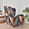 Housses de chaise, couvre-ailes imprimés géométriques, en Spandex extensible, pour fauteuil, canapé simple, pour le salon