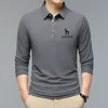 Herren Polos Fashion Solid Poloshirt HAZZYS Koreanische Kleidung Langarm Casual Fit Slim Man Knopfkragen Tops 230904