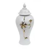 Objets décoratifs Figurines Botol keramik kotak kotak emas timbul Cina botol Vintage vas jahe tangki penyimpanan artefak porselen dekorasi rumah 230904