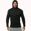 Erkek Hoodies Sweatshirtler Yaz İnce Uzun Kollu Kapüşonlu Avrupa Boyutu Erkek Fitness Sports Boş Zaman Koşu Eğitim Salonu% 100 Pamuk Kazak 230901