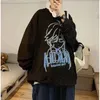 Damen Hoodies 4XL Plüsch Herbst Winter Weiß Anime Übergroße Sweatshirts Trendy Lose O-Ausschnitt Hoodie Frauen Kleidung All-Match Harujuku Punk