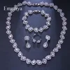 Charm Bracelets Emmaya Luxury Crystal Costume Jewelry Sets White Zircon Bracelets Pendant Necklace Rings Earrings Wedding Party 230901