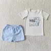 Ensembles de vêtements d'été Style Simple, haut blanc, lettres imprimées, short à pois, tenues pour bébés garçons et enfants en bas âge