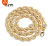 D&Z 8mm Rope Chain Spring Buckle Necklace Iced Out Cubic Zircon Stones Twist Necklace For Men Hip Hop Jewelry 220715