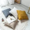 Pillow Embrace Federa 45x45 Strisce di cotone tinta unita Casa moderna Nordic Vento Sabbia Capelli Decorazione per ufficio Copertura comoda