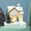 Decorazioni natalizie Villaggio natalizio europeo Bianco Splendido edificio per la casa Decorazioni natalizie Resina Albero di Natale Ornamento Regalo Anno Decor Artigianato 230904