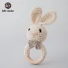 Rattles Mobiles Lets Make 1PC Rabbit Drop Crochet Rattle Soother Armband Teether Set Baby Product Mobile PRAM CRAB RING TRÅ TAIS 230901