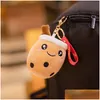 10Cm Cute Bubble Tea Keychain Soft Plush Toy Pendant Stuffed Boba Doll Kawaii Backpack Bag Birthday Gifts For Girls Kids Drop Delivery Dh1Lm