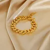 18k Gold Plated Stainless Steel Bracelets Miami Cuban Link Gold Cuban Bracelet