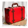 Sacs de soirée Femmes Cosmétique Valise Maquillage En Bois Vintage En Cuir Train Organisateur