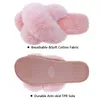 Pantofole Dena Lives Pantofole da donna FLuffy Cross Band Pantofole a punta aperta in memory foam Fuzzy per donna Slip On da interno 230901