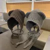 Beanie/Skull Caps herfst winter schattig beren oor thermal gebreide hoed vrouwen met tape oorbescherming beanie hoed Japanse Koreaanse veelzijdige schedels hoed 230904