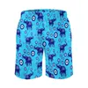 Herren-Shorts, Elefant, böser Blick, Fitnessstudio, Sommer, blaues Amulett, Aufdruck, lässig, Strand, Sport, Fitness, bequeme grafische Badehose