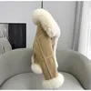 Womens natuurlijke kraag jas dik suède bovenkleding veelzijdige mode jas lange mouw vest losse jas modeontwerper kleding 1J7U4