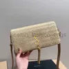 Çantalar 2023 Yeni Dokuma Crossbody Summer Beach Straw Pubsel Uette Zarf Tote Kadınlar Zincir Gün batımı El YSLII Çanta Tasarımcı Çantası Caitlin_fashion_Bagssg26