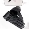 Women's Sheepskin Gloves Winter Warmth Plus Velvet Short Thin Screen Driving Female Color Leather Gloves New High-end