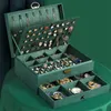 Boîtes à bijoux rétro boîte à bijoux en velours de haute qualité avec grande capacité couleur vert foncé 4 modèles 230904