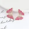 Boucles d'oreilles tendance coréenne en métal strass papillon étude fête d'anniversaire bijoux simples accessoires de mode élégants pour femmes