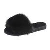 Pantoufles 2022 Hiver Femmes Furry Pantoufles Doux En Peluche Fausse Fourrure Chaussures De Sol Intérieur Dames Chaud Pantoufles À Bout Ouvert Fluffy Maison Diapositives X0905